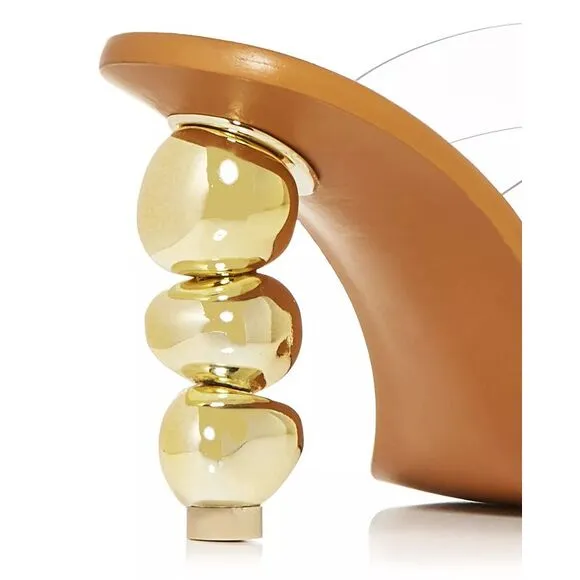 Cult Gaia Womens Meta Vinyl Dual-Band Slide Sandals 11 US / 41 EU Gold  NIB $430
