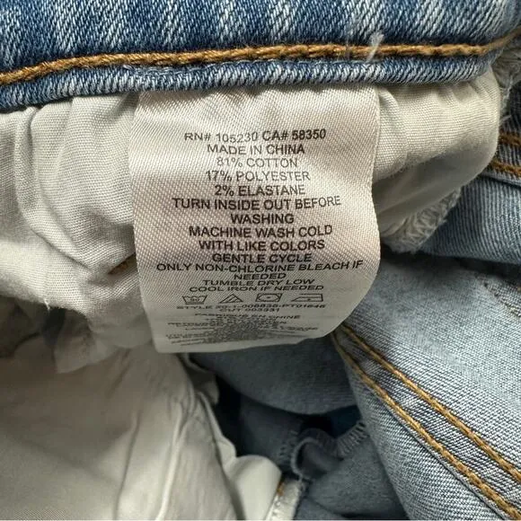 Current/Elliott Light Wash High Rise Wide Leg Cotton Blend‎ Jeans Size 28