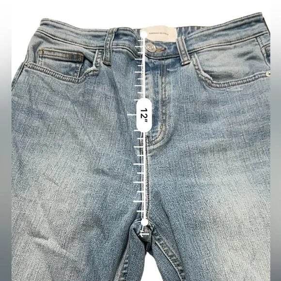 Current/Elliott Light Wash High Rise Wide Leg Cotton Blend‎ Jeans Size 28