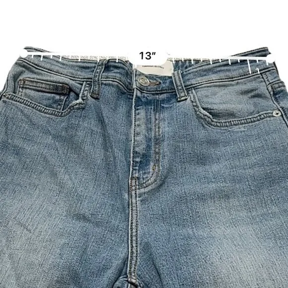 Current/Elliott Light Wash High Rise Wide Leg Cotton Blend‎ Jeans Size 28