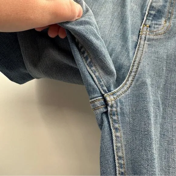 Current/Elliott Light Wash High Rise Wide Leg Cotton Blend‎ Jeans Size 28