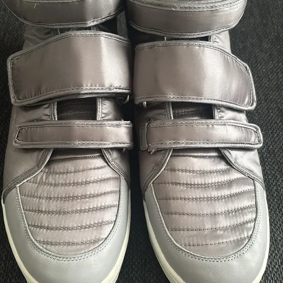 D&amp;G Silver High-Top Sneakers with Velcro Straps