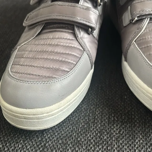 D&amp;G Silver High-Top Sneakers with Velcro Straps