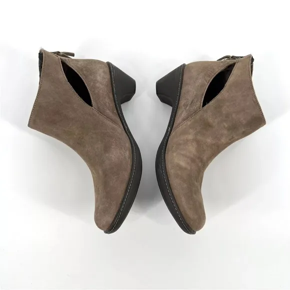Dansko Ankle Boots Taupe Brown Leather Cut-out Booties Womens EU 40 US 9.5 - 10