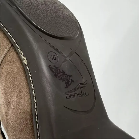 Dansko Ankle Boots Taupe Brown Leather Cut-out Booties Womens EU 40 US 9.5 - 10