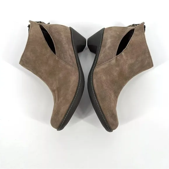 Dansko Ankle Boots Taupe Brown Leather Cut-out Booties Womens EU 40 US 9.5 - 10