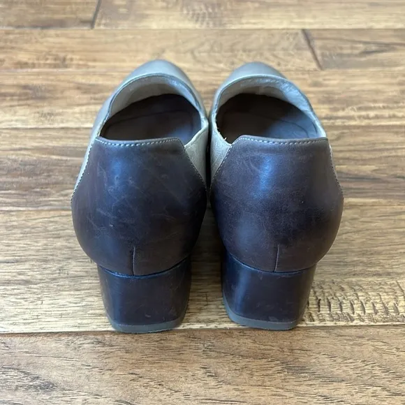 Dansko Preston Block Heel Loafers Stone Leather Size 37