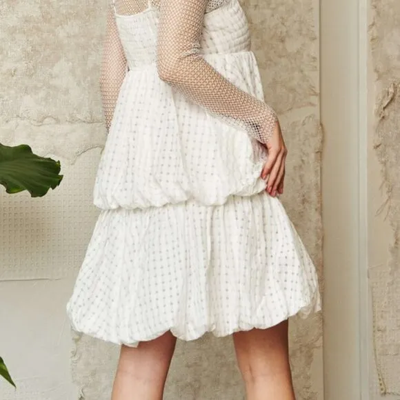 Davi &amp; Dani Checker Print Side Pockets Textured Mini Dress