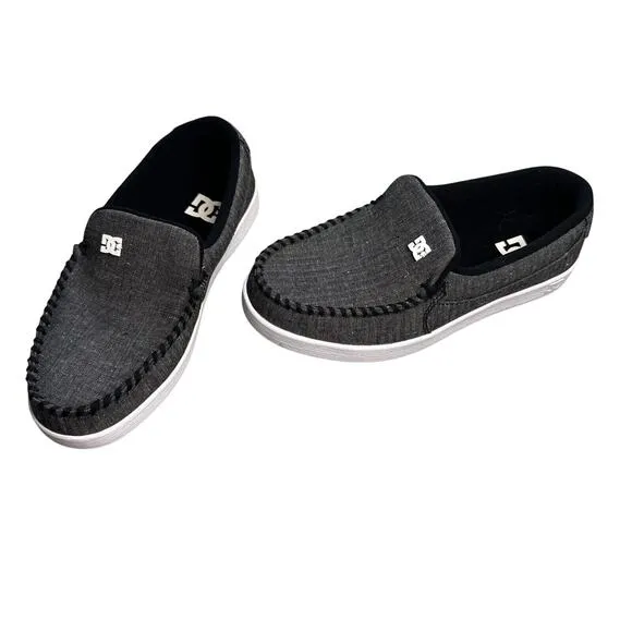 DC Shoes Men's Villain TX SE Black Gray Slip-On Sneaker Shoes Loafers Size 7.5