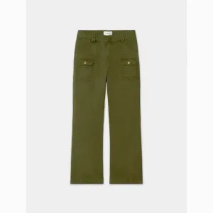 Denim Patch-Pocket Cotton Twill Trousers