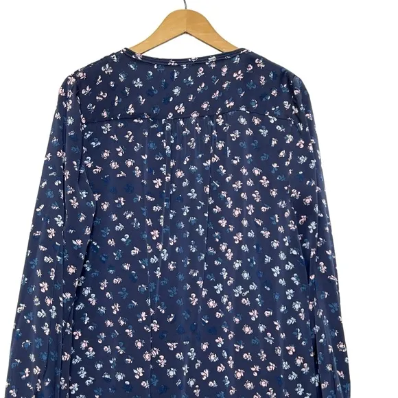 Diane von Furstenberg Meadow Floral Print Silk Dress Daisy Buds Tiny Indigo