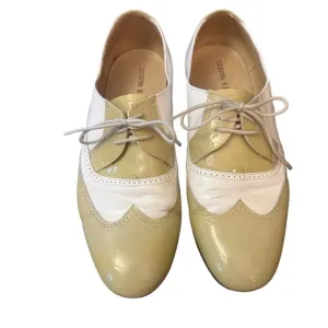 DIEPPA RESTREPO Oxford Shoes in Tan Patent and White Leather Women’s Size 8​​​​​