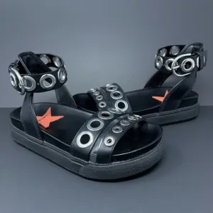 DIESEL SA-GRAND LCE Black Silver Leather Ankle NEW