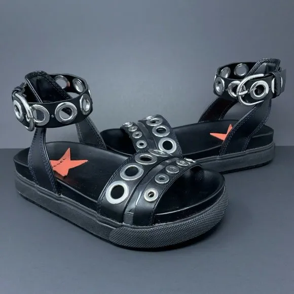 DIESEL SA-GRAND LCE Black Silver Leather Ankle NEW