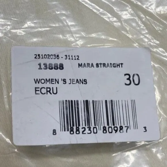 DL1961 Womens Jean Ecru White Size 30 Mara Straight Mid Rise Instasculpt Ankle