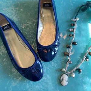 Dolce &amp; Gabbana High Gloss Patent Round Toe Ballet Flats