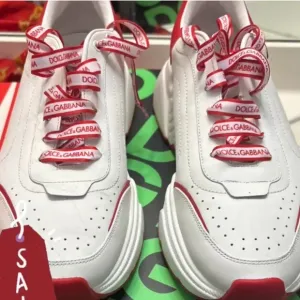 Dolce &amp; Gabbana White and Red Sneakers