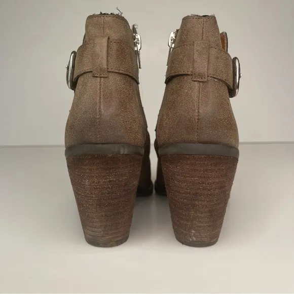 Dolce Vita Colten Brown Buckle Stacked Heeled Boots  7