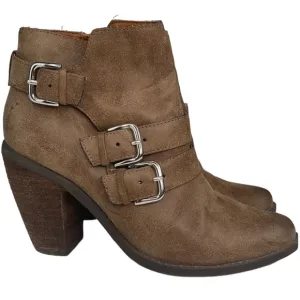 Dolce Vita Colten Brown Buckle Stacked Heeled Boots  7