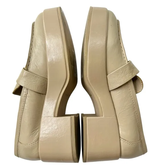 Dolce Vita Crinkle Patent leather yonder block heel loafers women’s 7.5 sesame