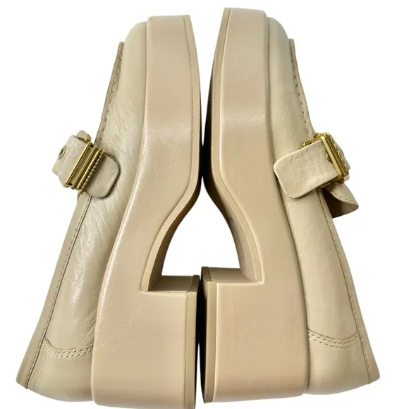 Dolce Vita Crinkle Patent leather yonder block heel loafers women’s 7.5 sesame