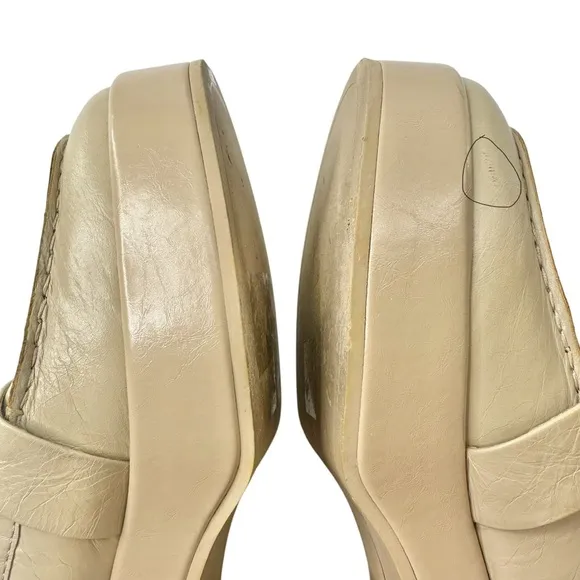 Dolce Vita Crinkle Patent leather yonder block heel loafers women’s 7.5 sesame