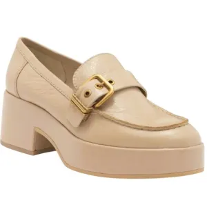 Dolce Vita Crinkle Patent leather yonder block heel loafers women’s 7.5 sesame