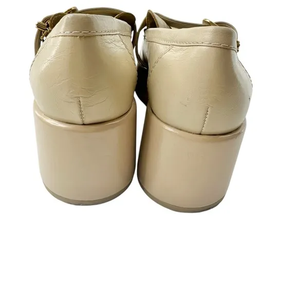 Dolce Vita Crinkle Patent leather yonder block heel loafers women’s 7.5 sesame