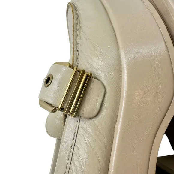 Dolce Vita Crinkle Patent leather yonder block heel loafers women’s 7.5 sesame