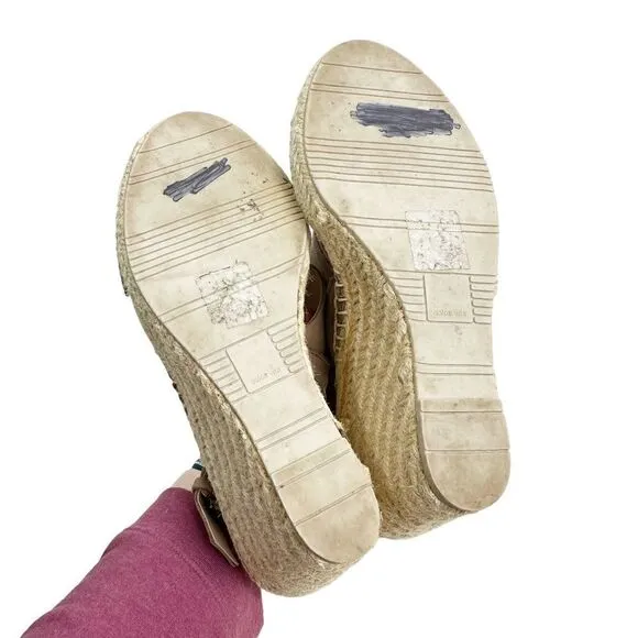 Dolce Vita Espadrilles Wedge Sandals Tan Strap Slingback Heels Size 9