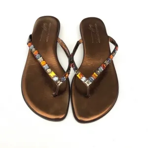 Donald J Pliner Beaded Bronze Sandals Size 10M