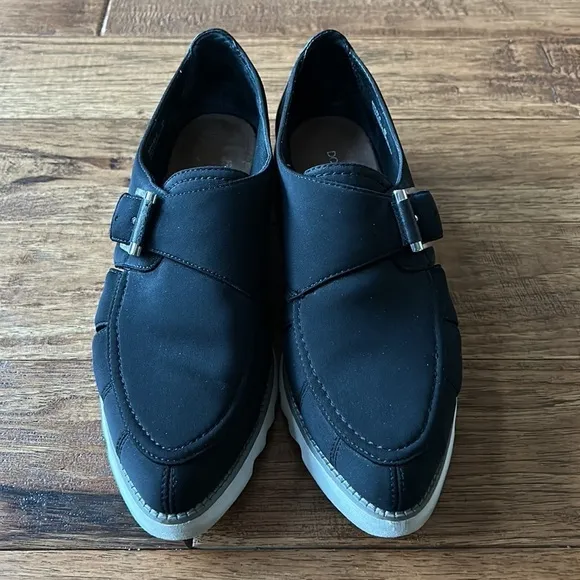 Donald J Pliner Brylee-D Monk Strap Flat Loafers Slip On Shoes Black Size 8
