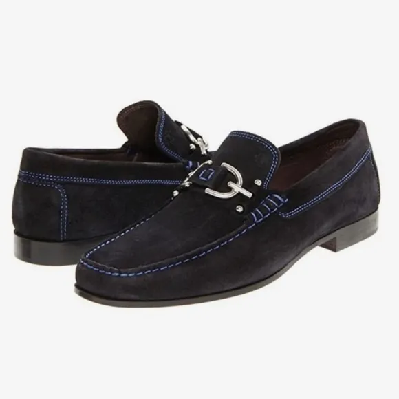 DONALD J. PLINER DACIO CONTRAST STITCH SUEDE LOAFER SIZE 10