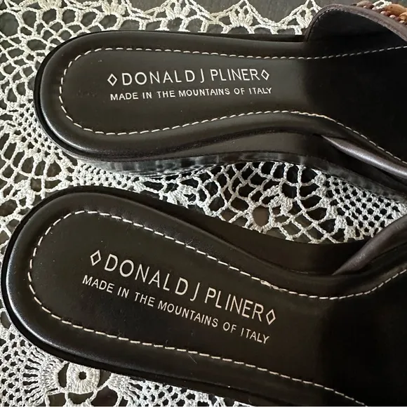 Donald J. Pliner Espresso ‘Cissi’ Beaded Wedge Platform Sandals