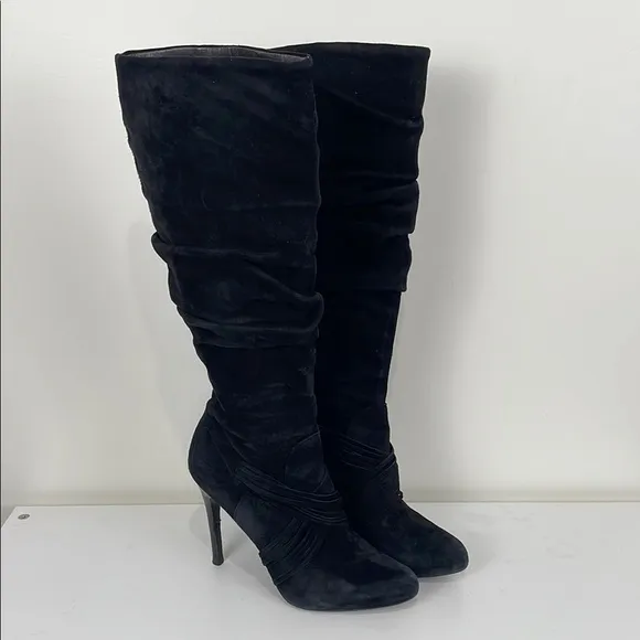 Donald J Pliner Suede Stiletto Heeled Boots Women’s 8.5 Black Etta Zipper Party