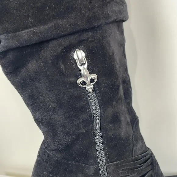 Donald J Pliner Suede Stiletto Heeled Boots Women’s 8.5 Black Etta Zipper Party