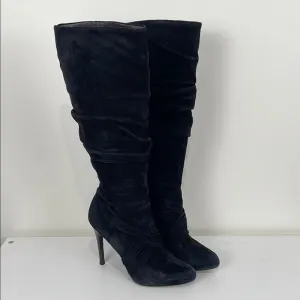 Donald J Pliner Suede Stiletto Heeled Boots Women’s 8.5 Black Etta Zipper Party