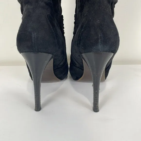 Donald J Pliner Suede Stiletto Heeled Boots Women’s 8.5 Black Etta Zipper Party