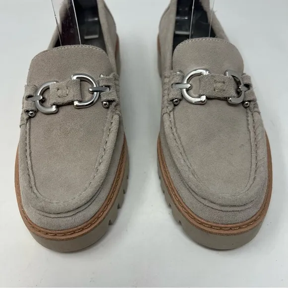 DONALD PLINER HELIO Suede Creeper Loafer Women’s Size 8.5 Chunky Light Taupe
