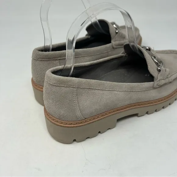 DONALD PLINER HELIO Suede Creeper Loafer Women’s Size 8.5 Chunky Light Taupe
