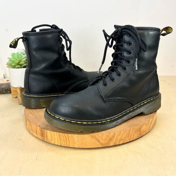 Dr Martens | 1460Y Black Leather Lace Up Boots Size 6