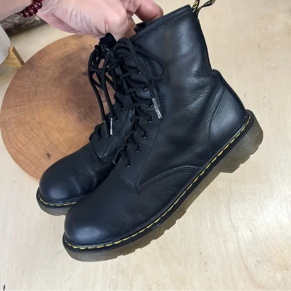 Dr Martens | 1460Y Black Leather Lace Up Boots Size 6