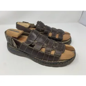 Dr Martens ARC M 12 Brown  Leather Buckle Strap Fisherman Sandals Y2K Vintage
