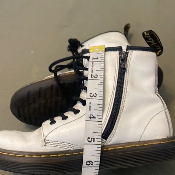 Dr. MARTENS  KIDS white/black color GIRL  Boots w zipper,  Size 3”