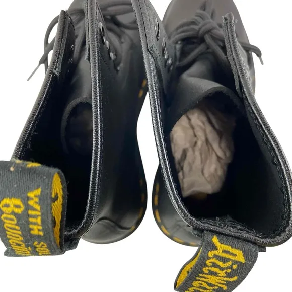 Dr Martens Mens Size 4 Womens 5 1460 Black Combat Boots Lace-Up Pull Tab