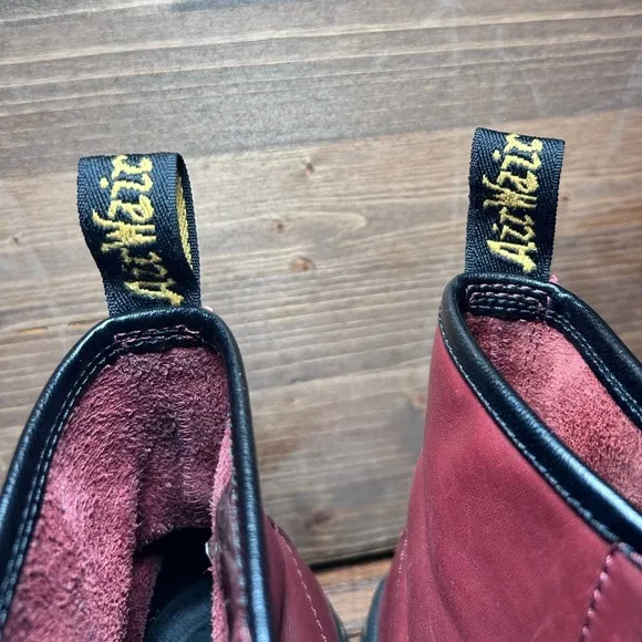 Dr. Martens Unisex 1460 Newton Leather Boots- Cherry Red/ Size Women’s 7