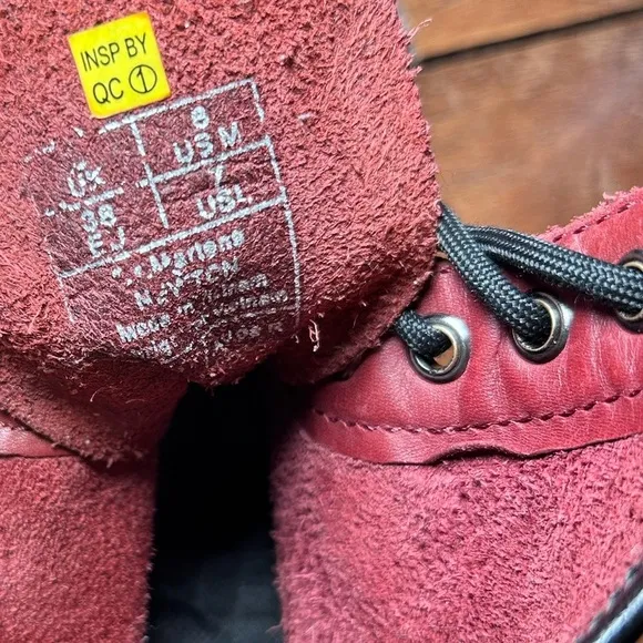 Dr. Martens Unisex 1460 Newton Leather Boots- Cherry Red/ Size Women’s 7