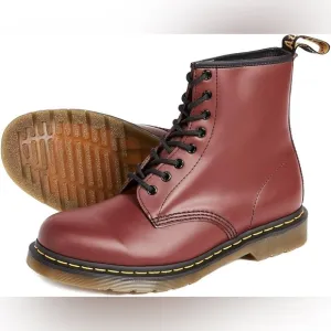 Dr. Martens Unisex 1460 Newton Leather Boots- Cherry Red/ Size Women’s 7