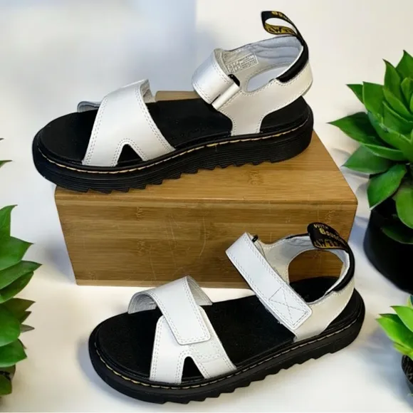 Dr. Martens Vossie White Leather Sandals (NEW) (T2S)