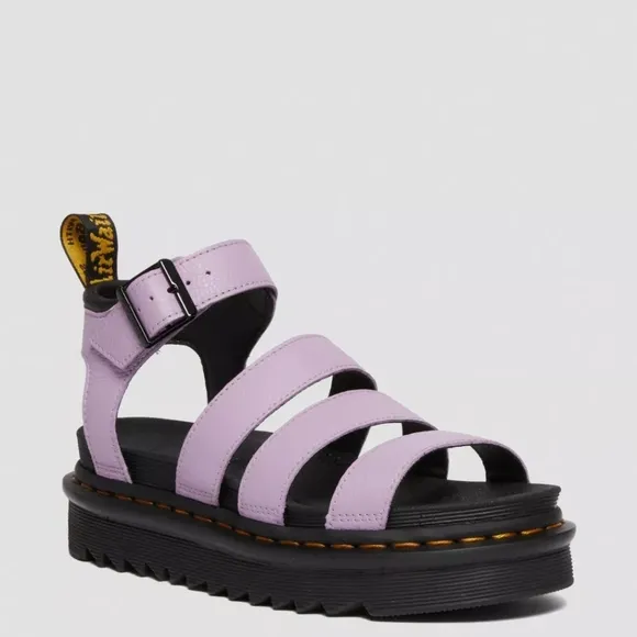 Dr. Martens Women's 9 Blaire Pisa Leather Strap Sandals Lilac